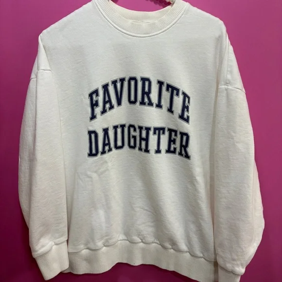 FAVORITE DAUGHTER COLLEGIATE SWEATSHIRT WHITE & BLUE - Picture 2 of 8